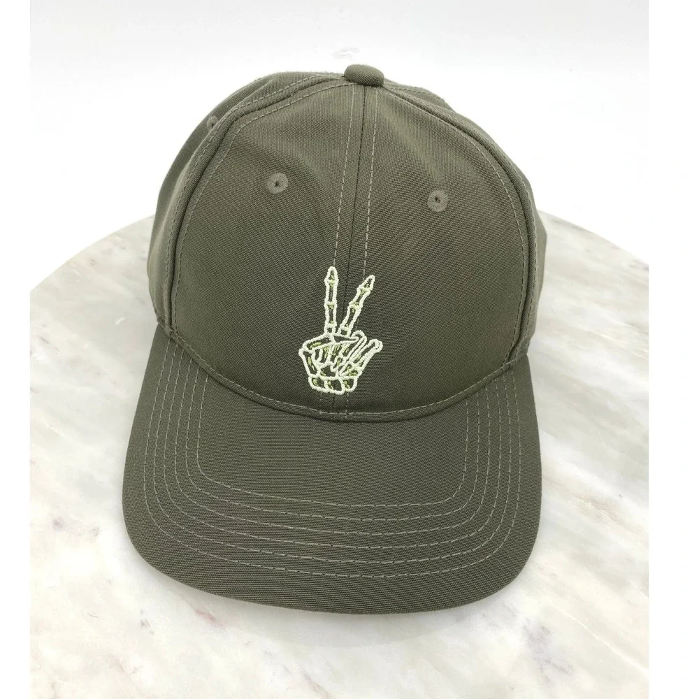 CRONY Olive‎ Green Peace in Death Recycled Dad Hat Baseball Cap